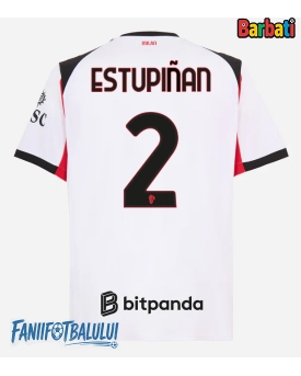 AC Milan Pervis Estupinan #2 Tricou Fotbal Replică 2025-26 Barbati Deplasare